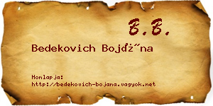 Bedekovich Bojána névjegykártya